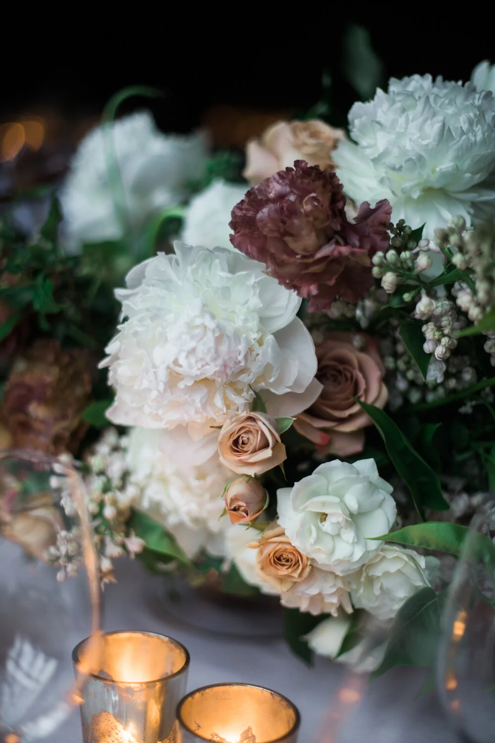 Blue Hill at Stone Barns wedding peonies lisianthus