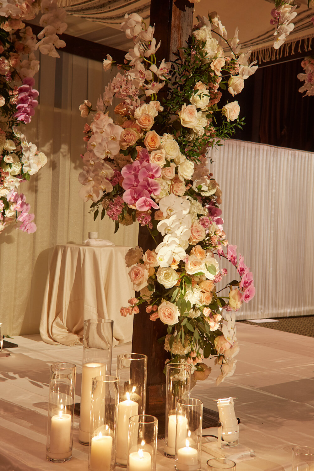 Cipriani 42nd Street wedding chuppah roses orchids