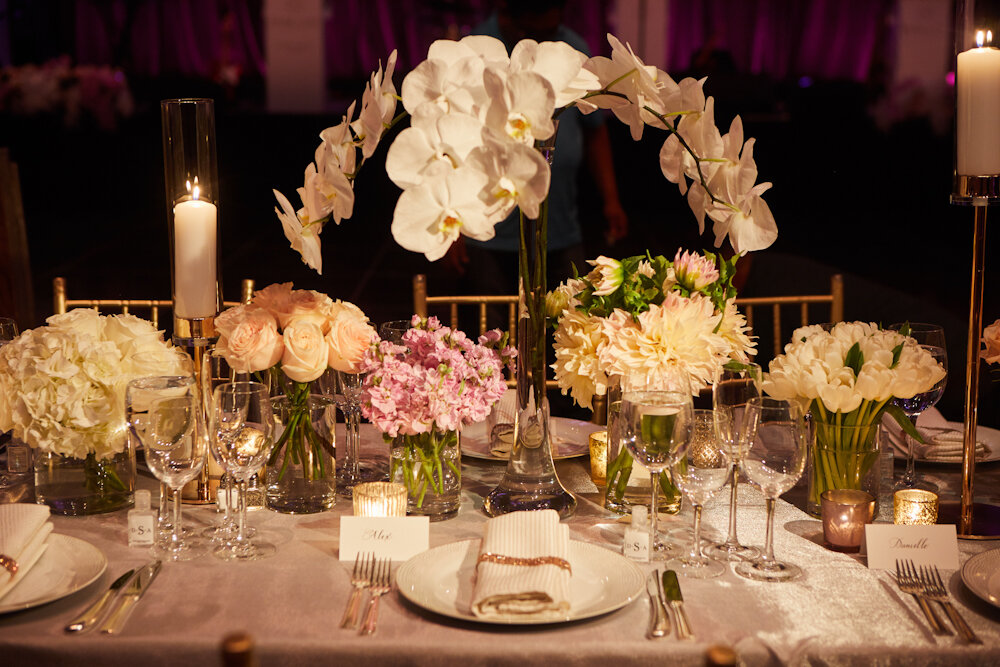 Cipriani 42nd street wedding white phalaenopsis orchids