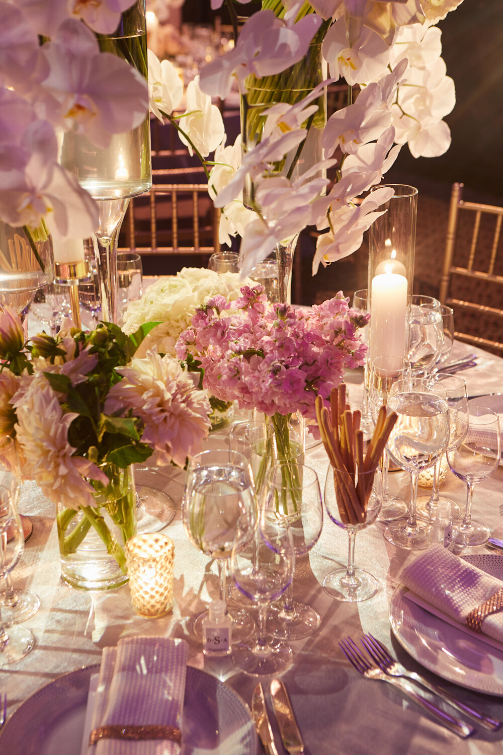 Cipriani 42nd street wedding flowers pink and white