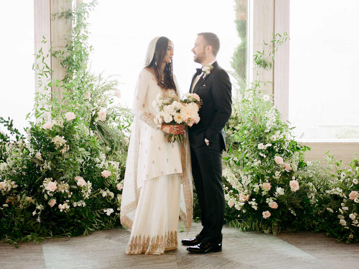 Rainbow Room wedding bride and groom