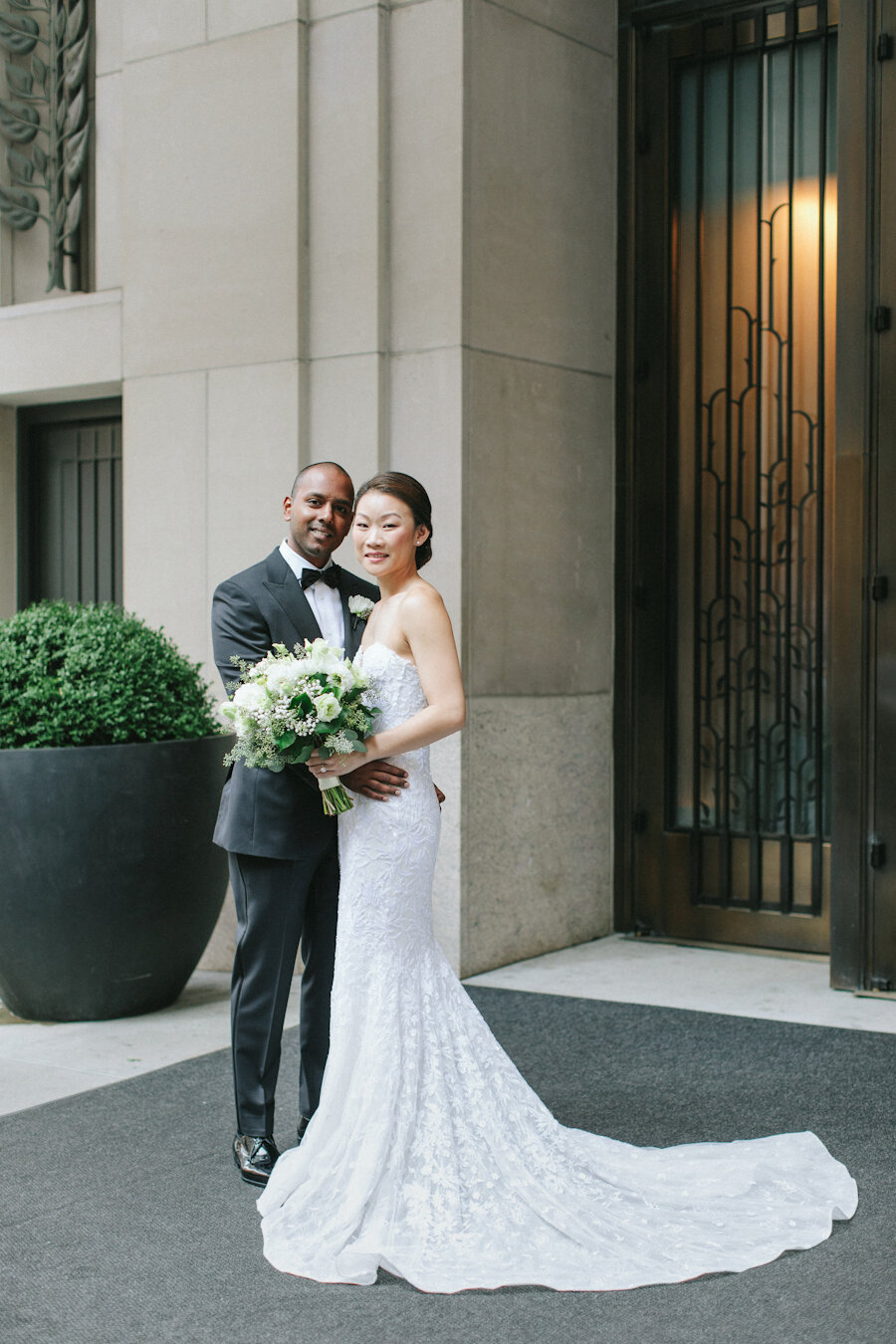 Four Seasons NYC wedding bride and groom portrait