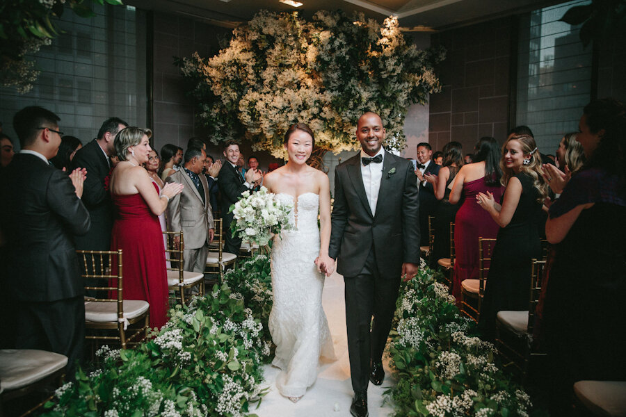 Four Seasons NYC wedding ceremony just married