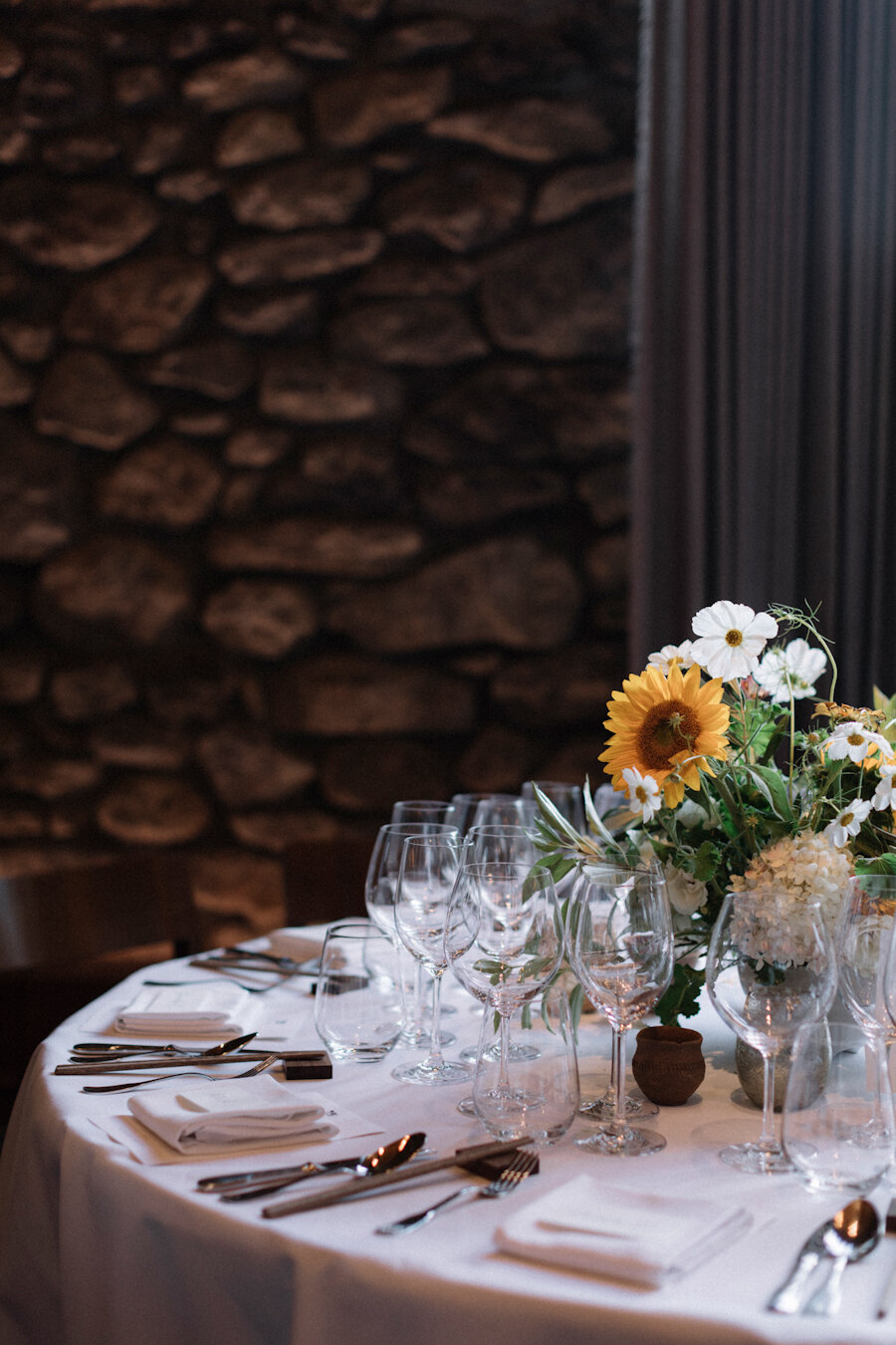 Blue Hill at Stone Barns wedding with sunflowers