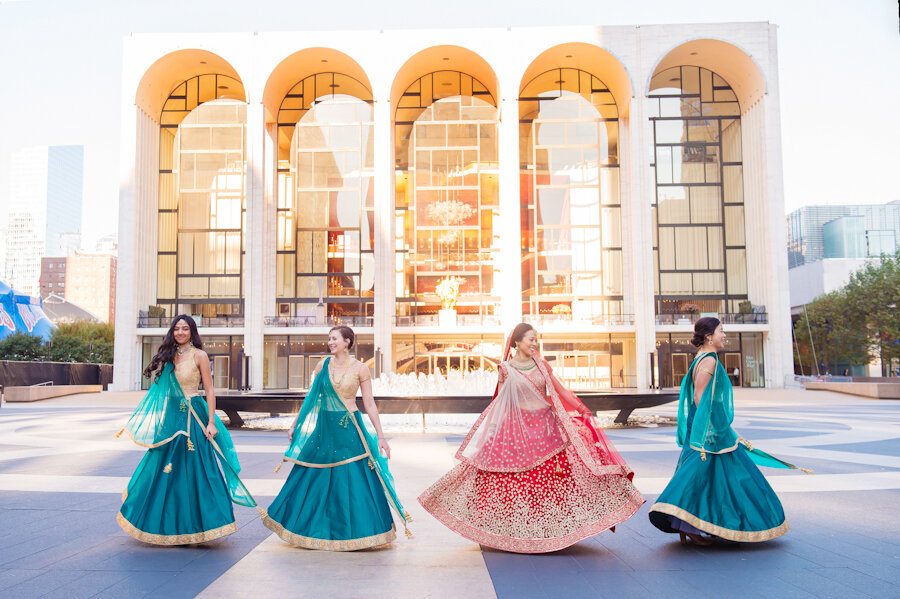 Bride and Bridesmaids at Lincoln Center in Indian attire