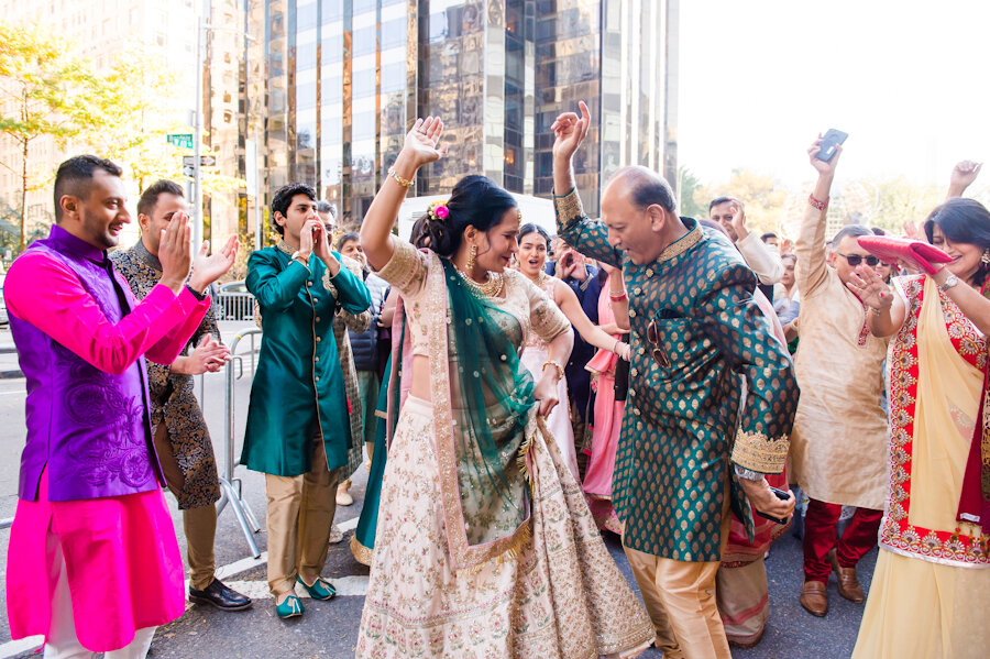 Mandarin Oriental New York wedding baraat dancing