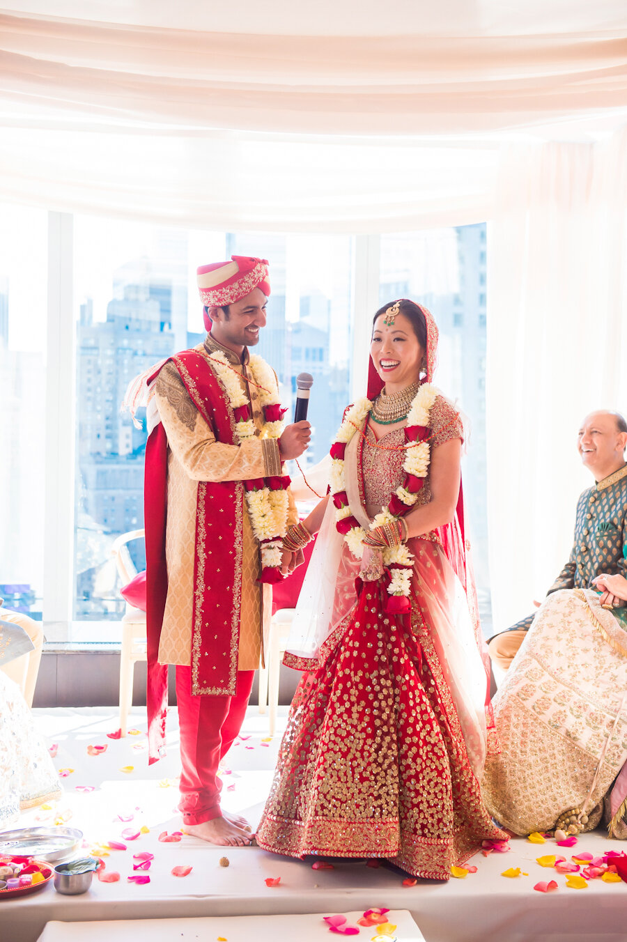 Mandarin Oriental New York wedding ceremony bride and groom