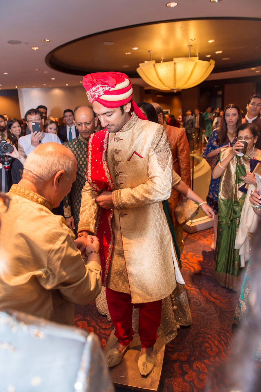 Mandarin Oriental New York wedding ceremony groom arriving