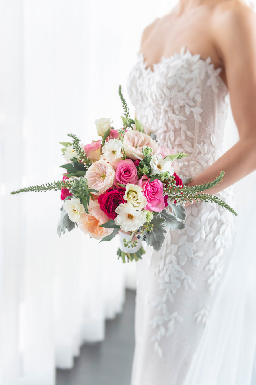 Mandarin Oriental New York wedding pink bridal bouquet