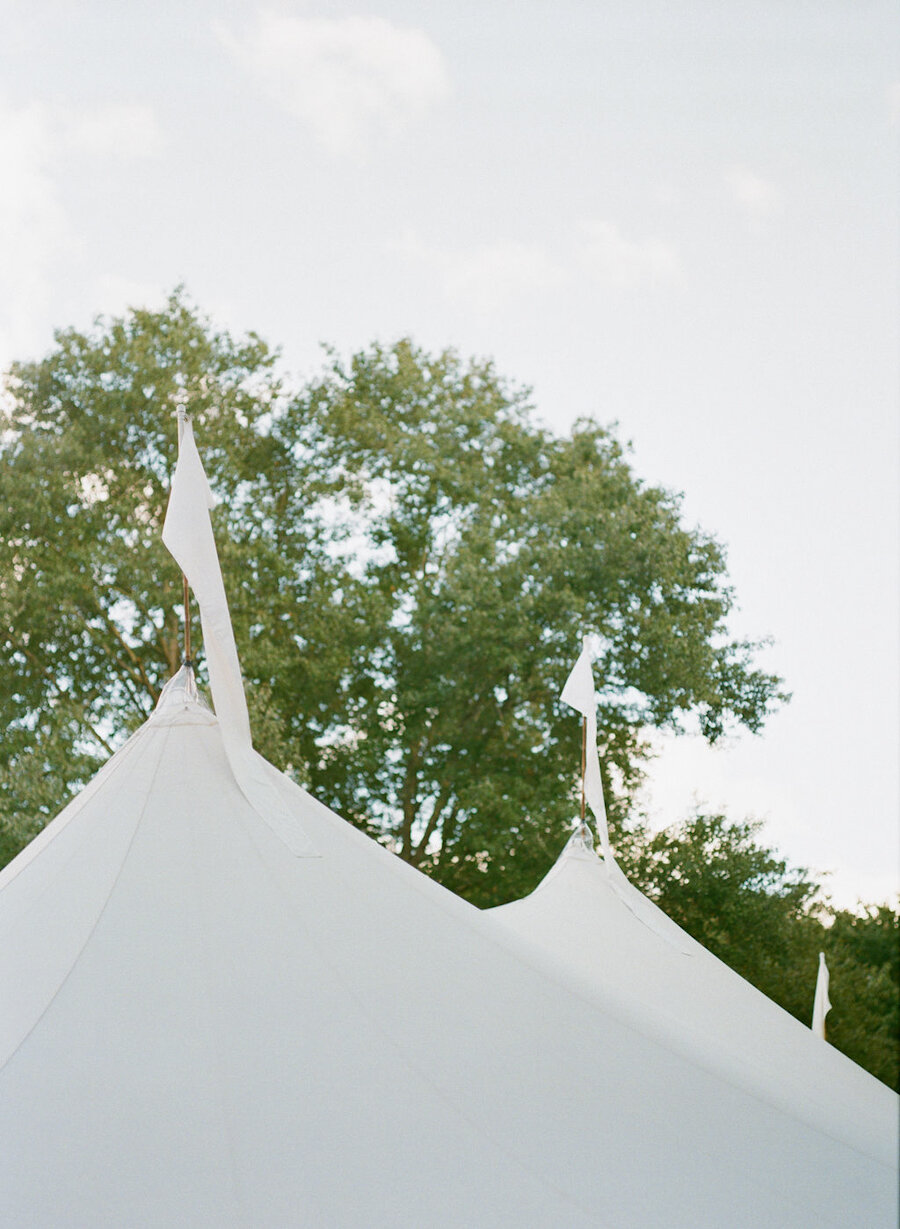 Sperry sailcloth tent for micro wedding