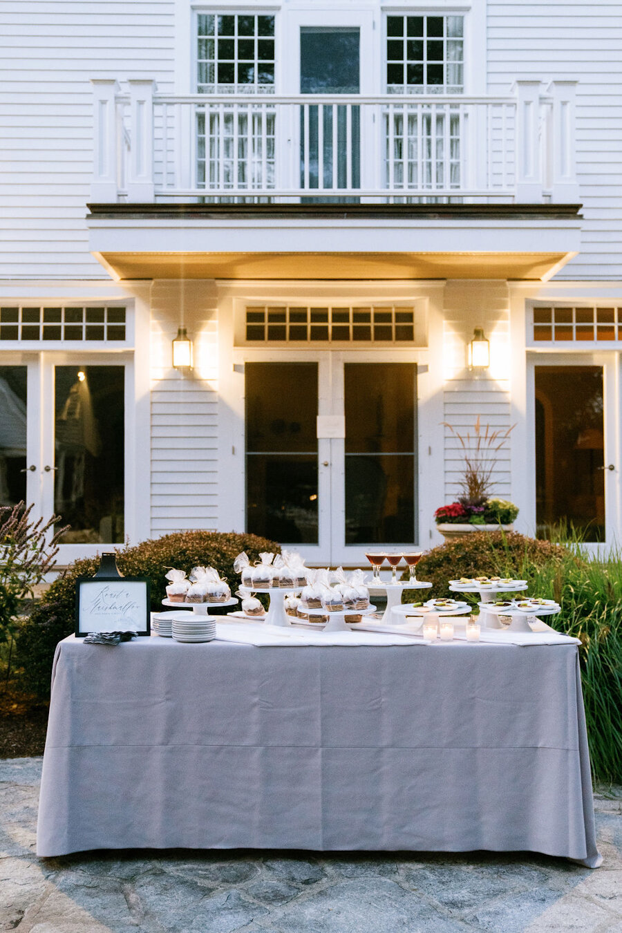 micro wedding s'mores station