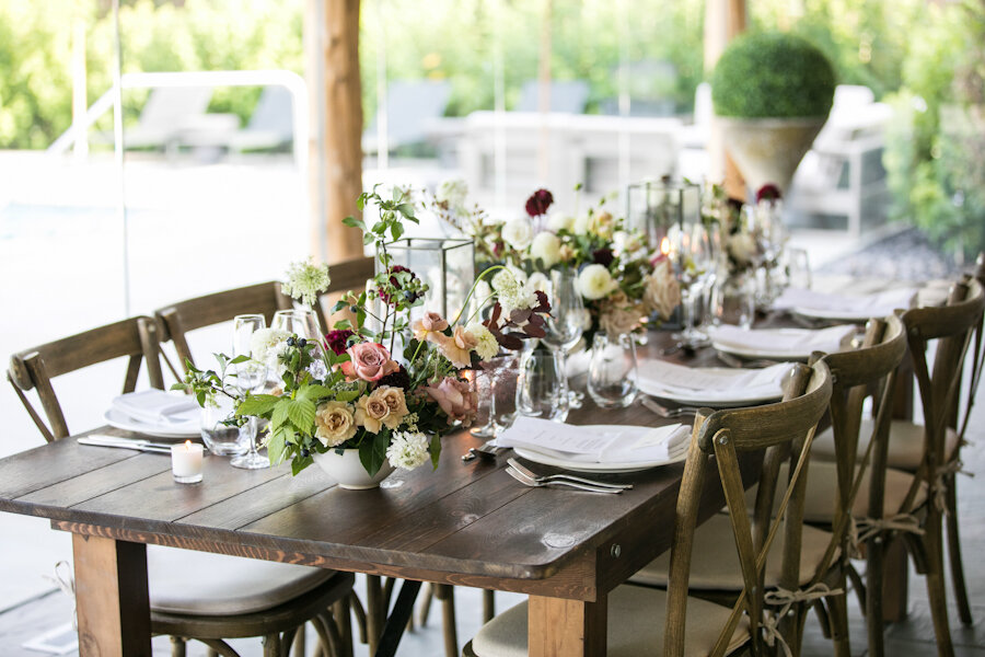 Valley Rock Inn wedding wooden tables 