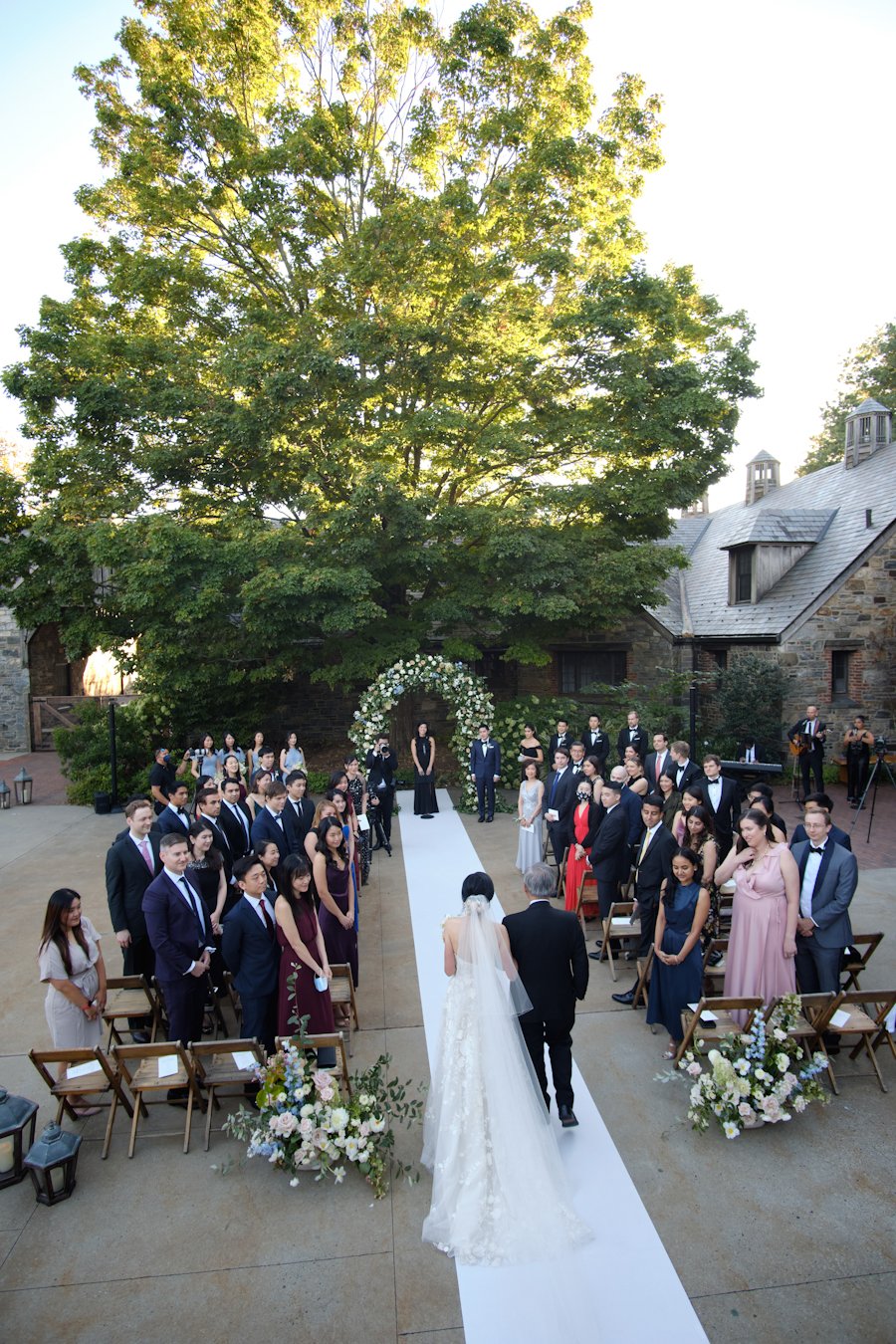 blue hill at stone barns wedding ceremony bride enters