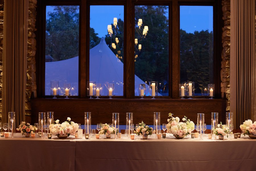 blue hill at stone barns wedding candle decor