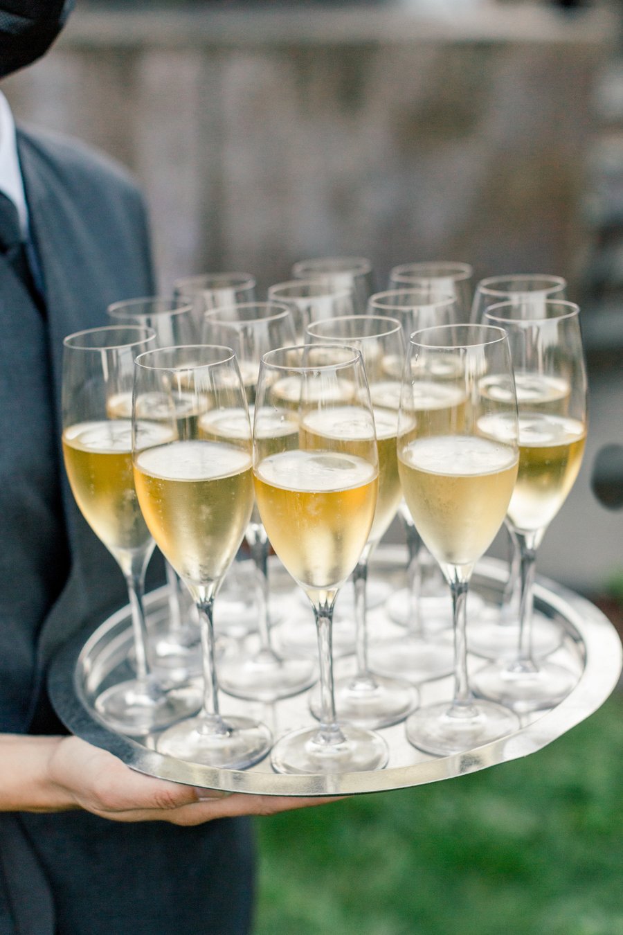 blue hill at stone barns wedding champagne