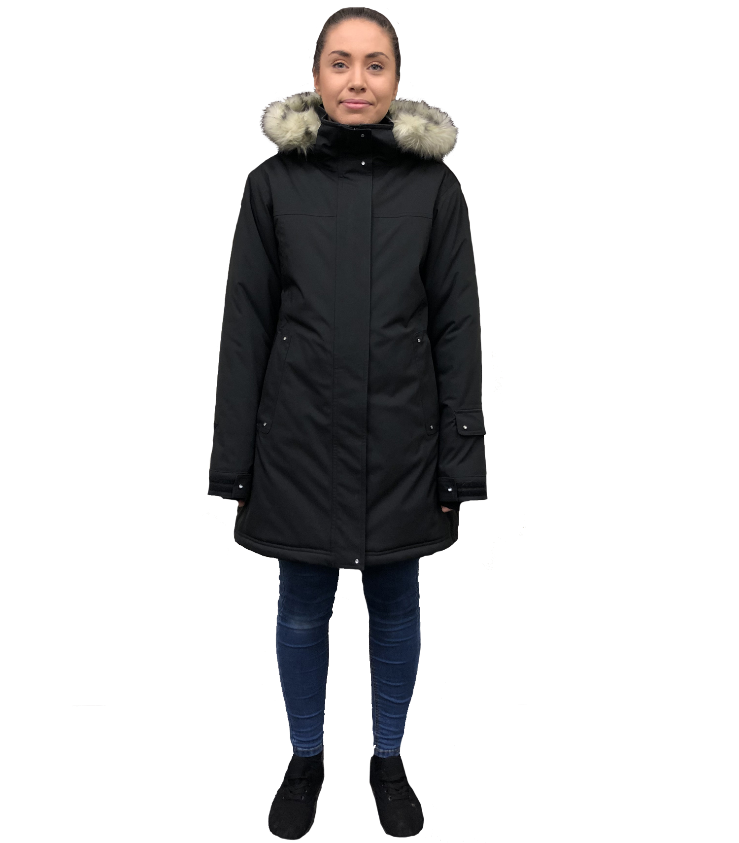 Buy Cartel Brooklyn PLUS Size Women's Snow Ski Jacket- BLACK LONG ...