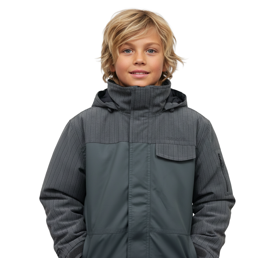 Cartel Manfred Kids Snow Jacket- Ebony Plaid
