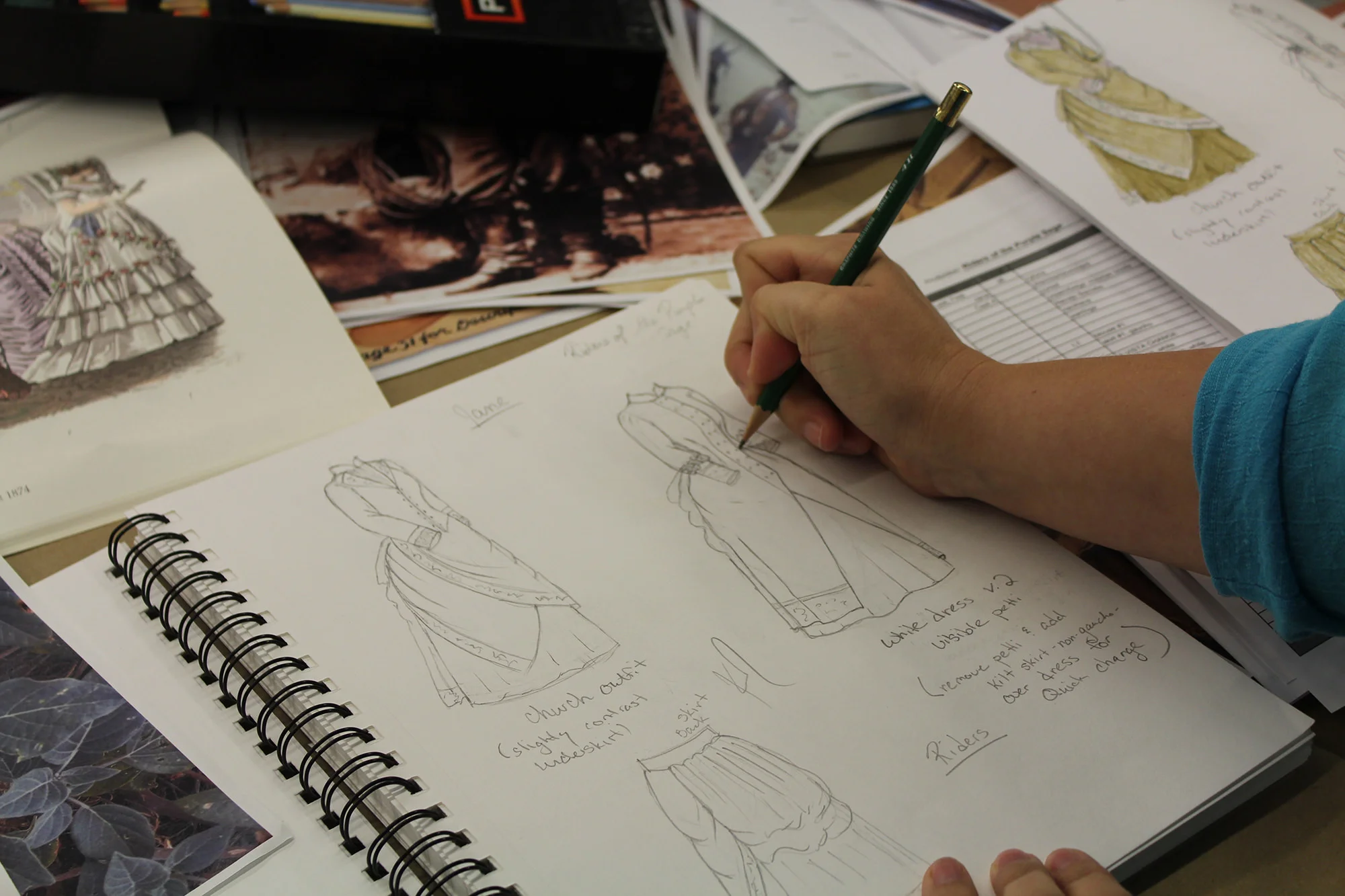 Costume sketches for Jane Withersteen