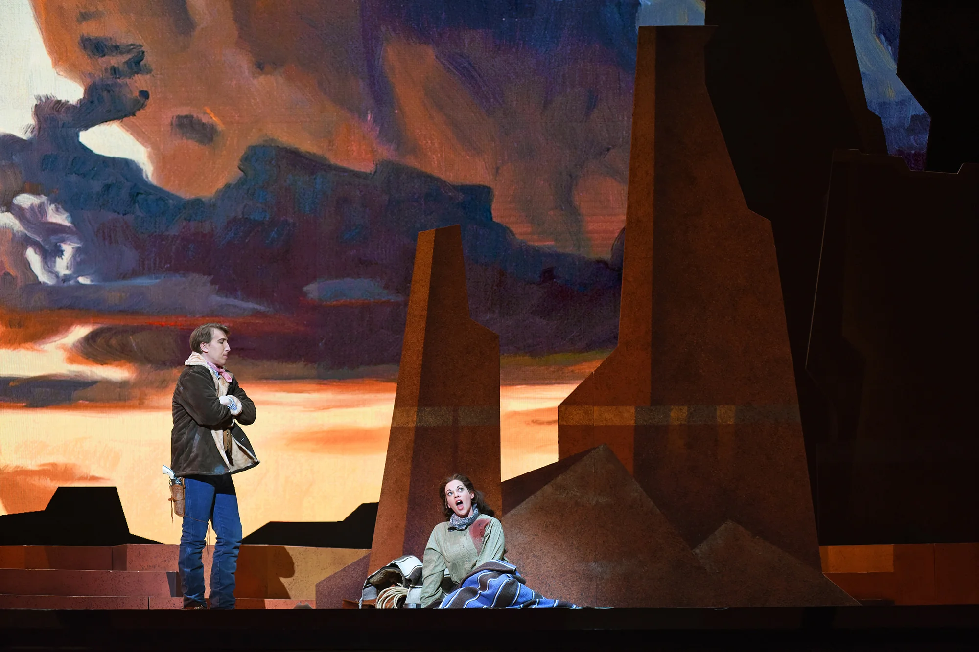 Joshua Dennis as Venters; Amanda Opuszynski as Bess
