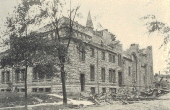 A tornado nearly decimated the church structure in (year). 
