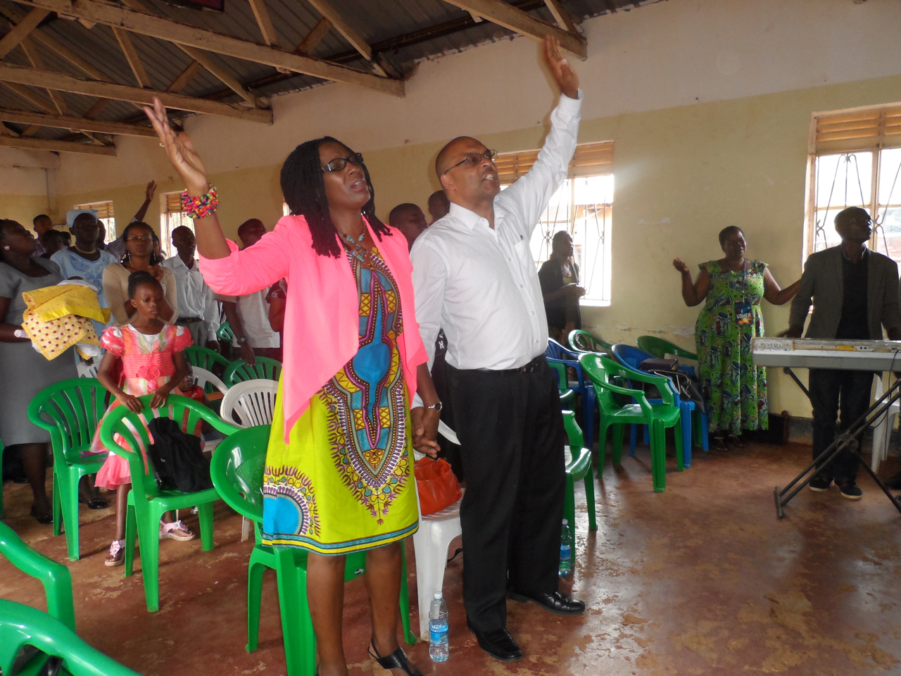 The Makintos praising God at Bombo Pentecostal Church