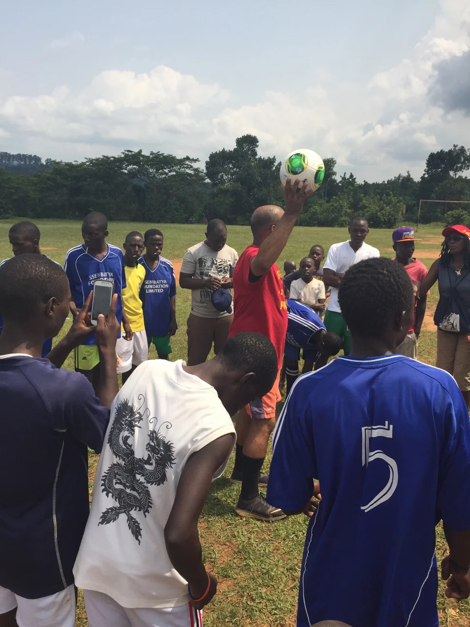 Pre-game instructions from Makinto—Team Rangers from Uganda vs. Team Joyful!