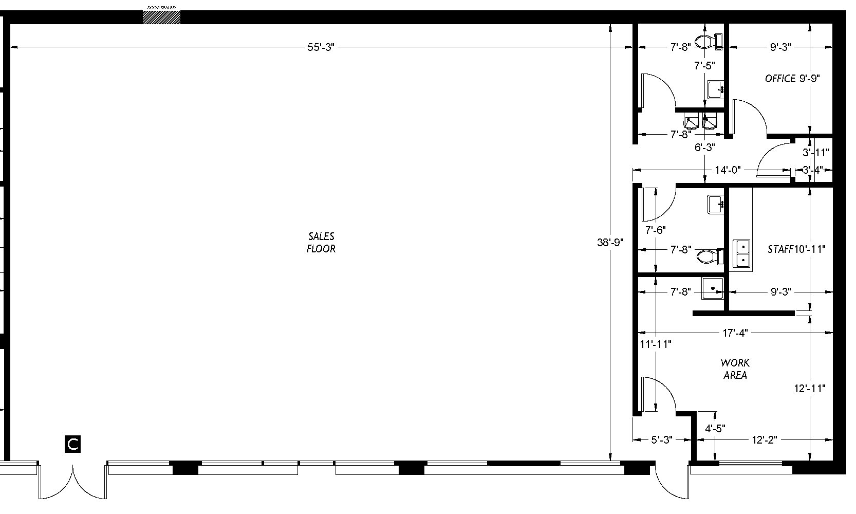 Fauntleroy Retail Center Suite C Floor Plan