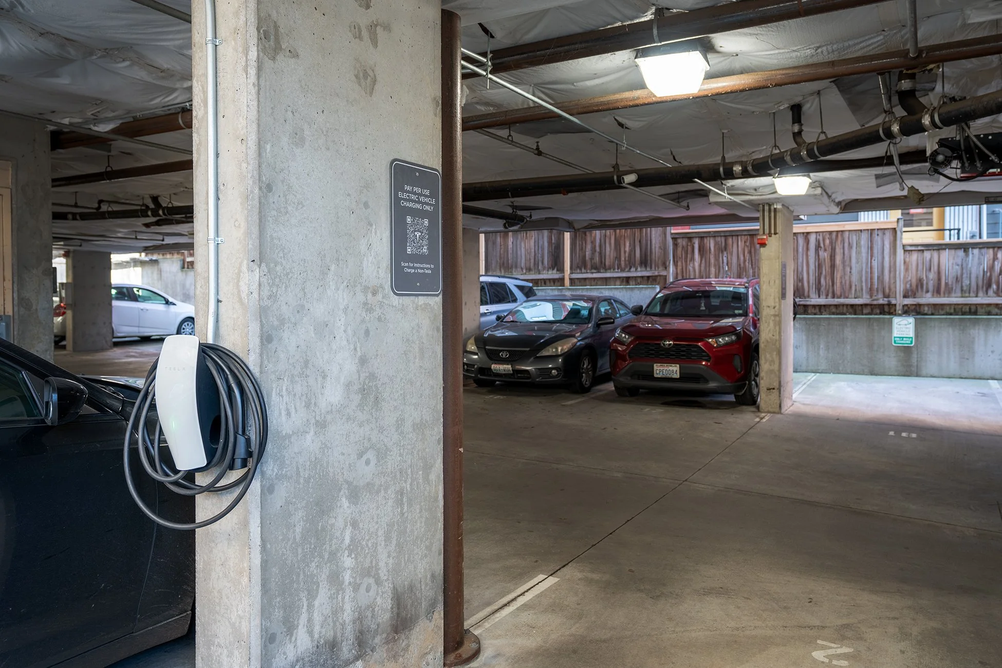 Hillside 411 Apartments EV Charging, Tesla Charger