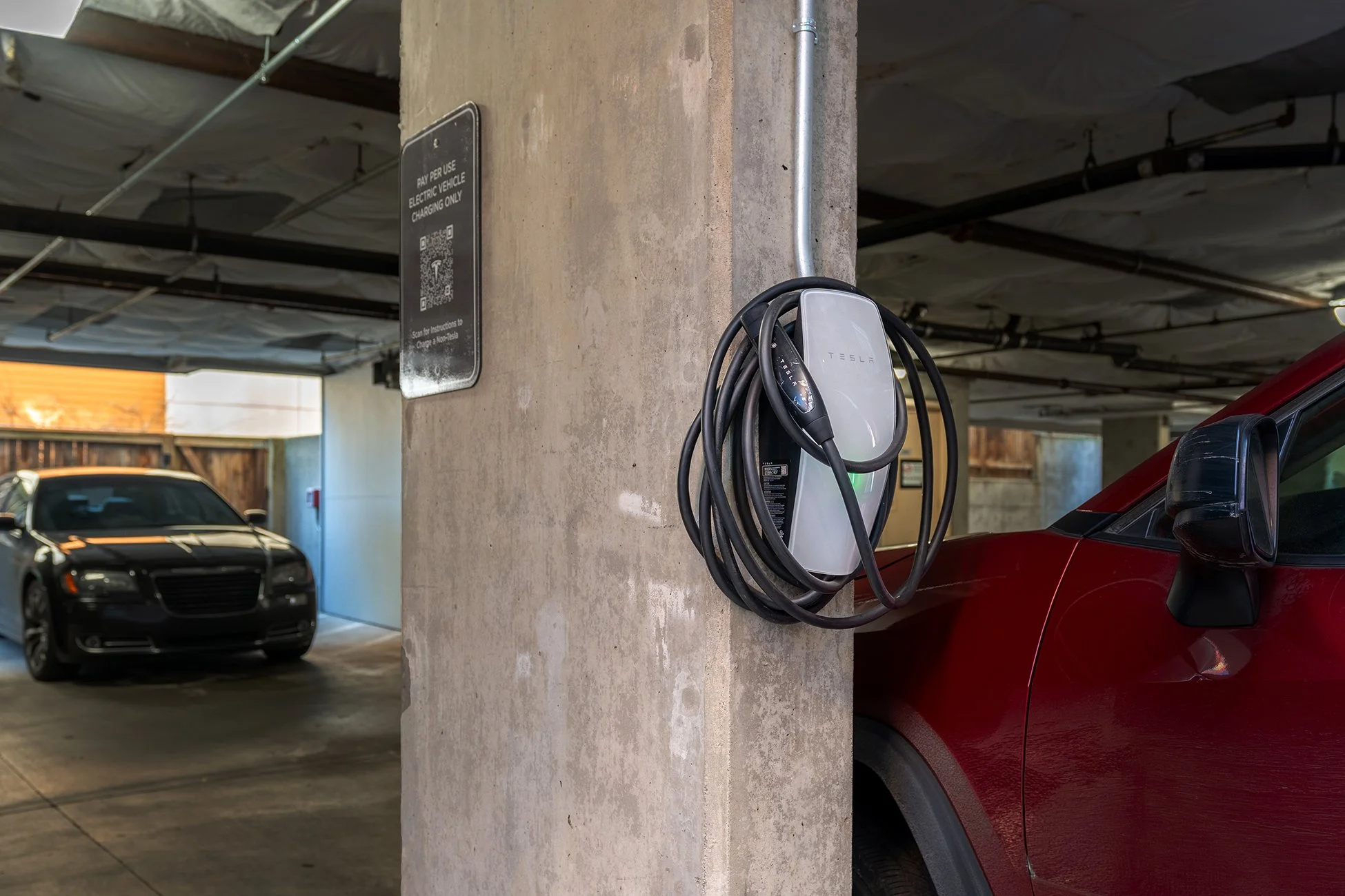 Hillside 411 Apartments EV Charging, Tesla Charger