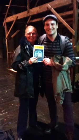Miss Myers with Mr. Gatta on the set of Bright Star!
