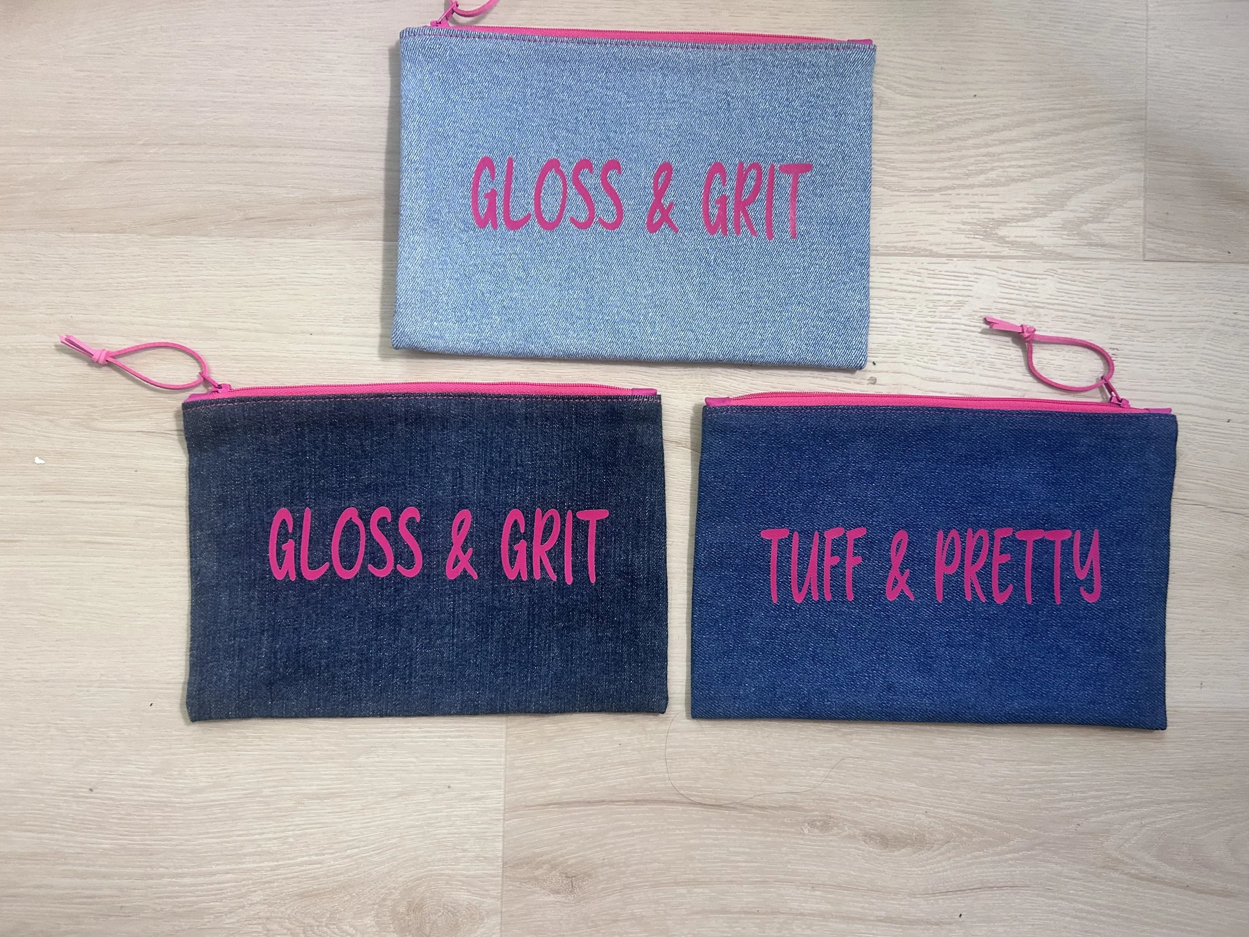 Denim Pink Cosmetic Bag