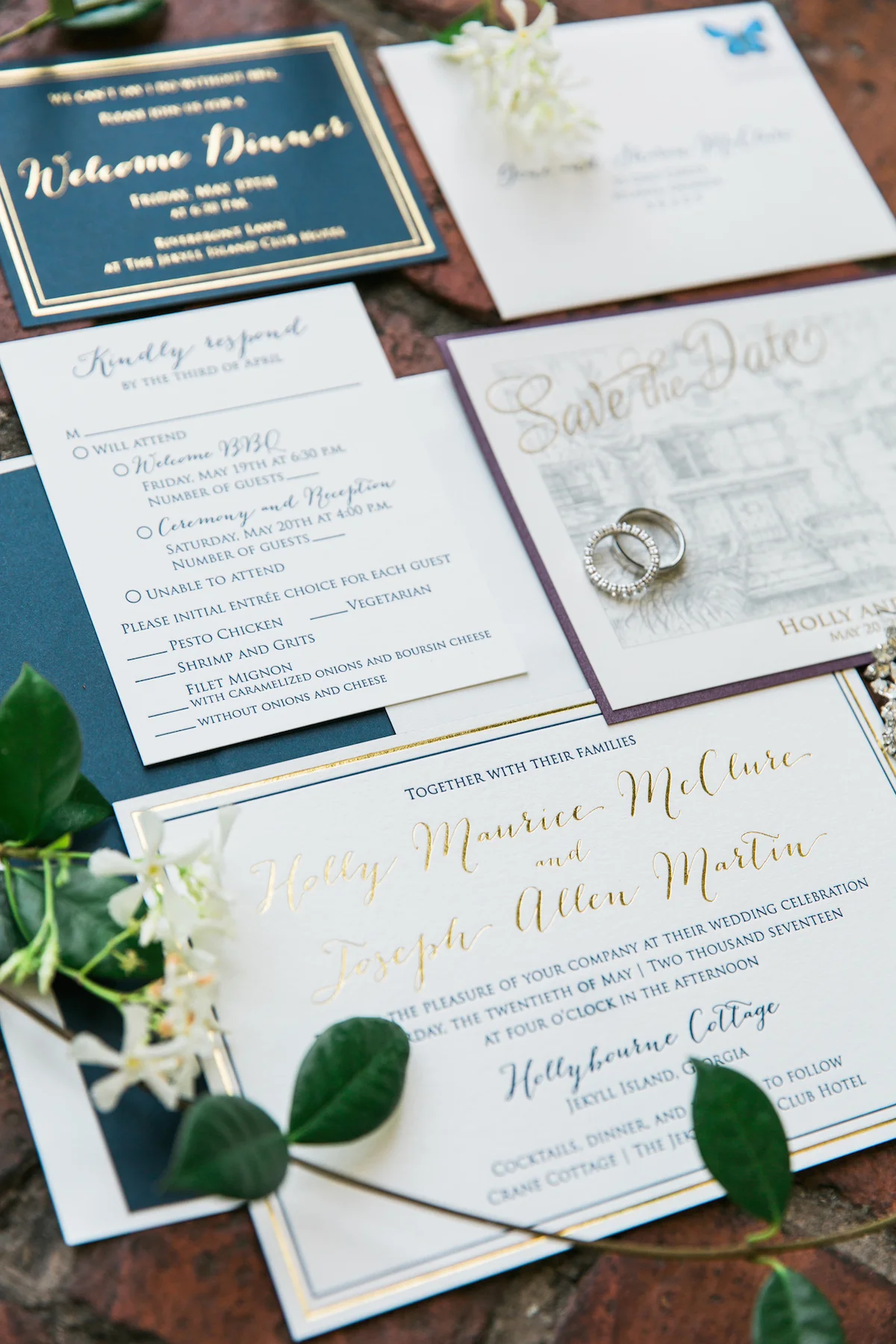 Navy and Gold Foil Wedding Invitations.jpg