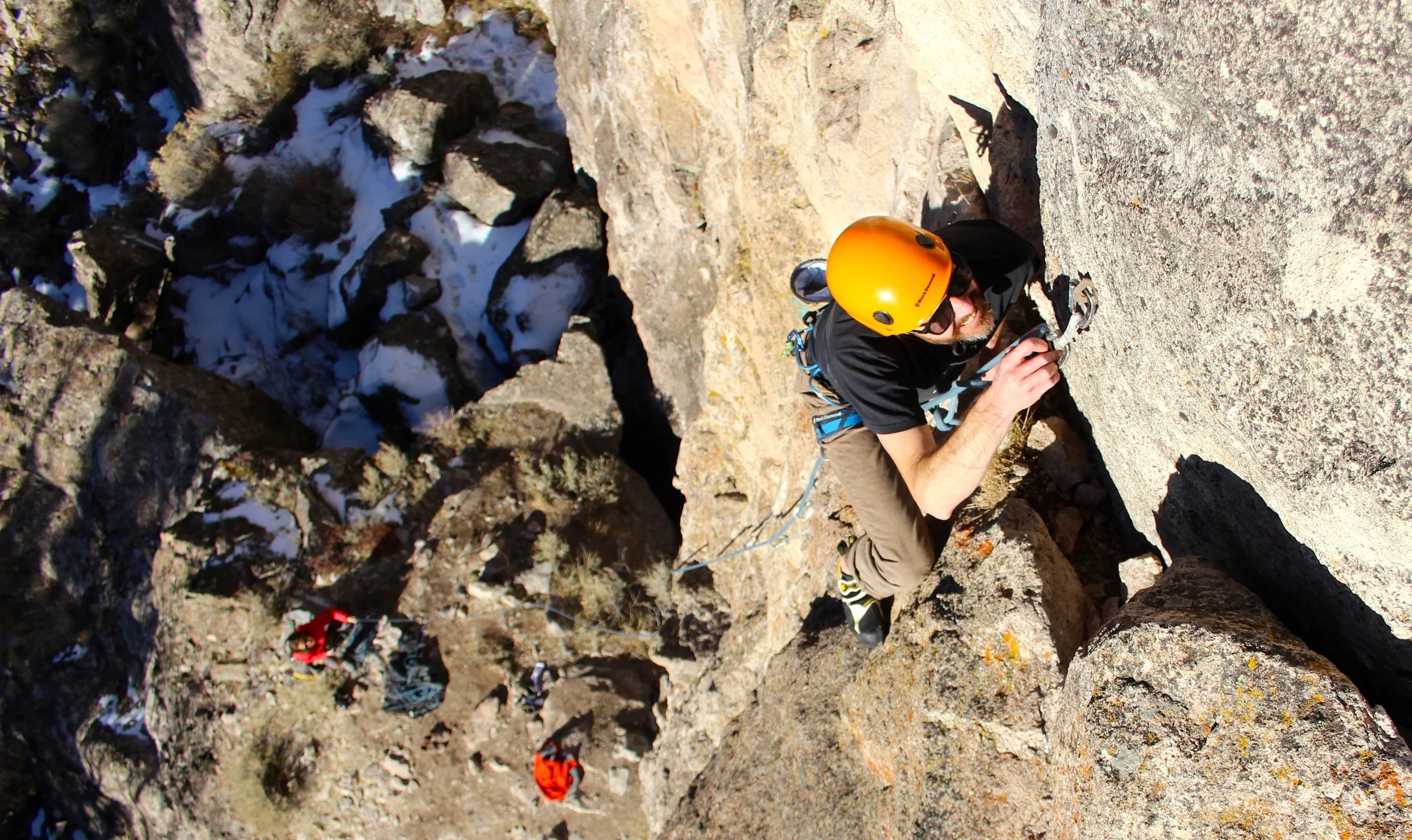 David Reichel climbing Swallowed. True Value Crag, Hwy 4.