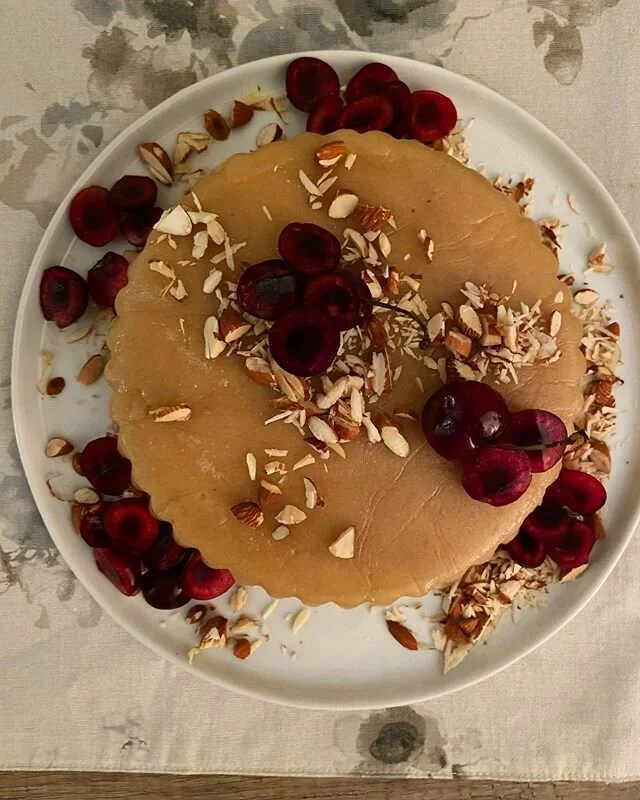 Years ago, I said bring back the phone call .
Now, I’m more inclined to say bring back the marzipan. handmade with wild rosewater, naturally. @mymounenatural 
Cassatta with lethal grappa cherries, a hint of lime zest, pan di spagna from @clean_enough, ricotta with a whisper of mascarpone. 
Judy is looking good tonight 
#cleanenough