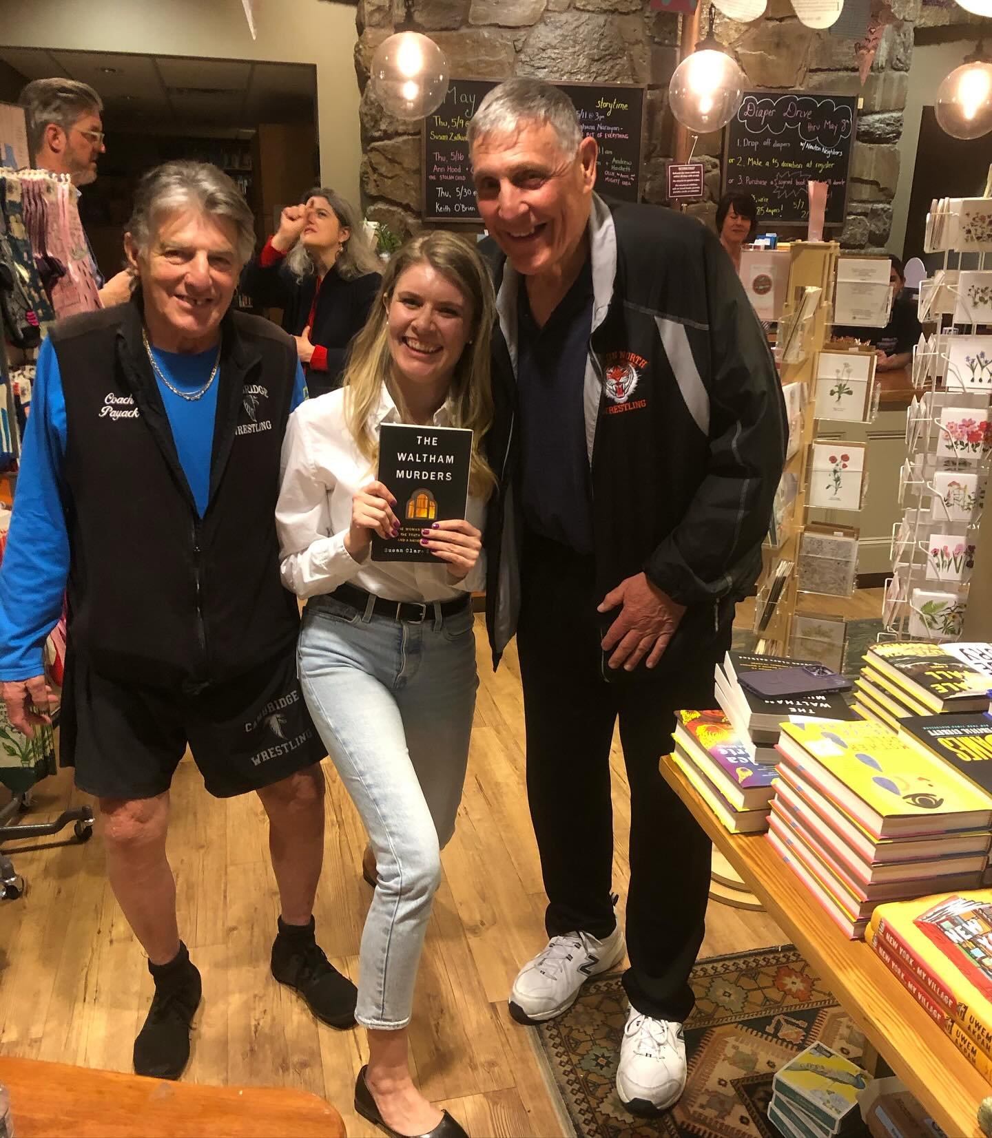 I will always be a wrestler at heart. Beyond moved to have two local legends at last night's full house reading @newtonville_books. My old NNHS coach, John Staulo and poet and CRLHS coach Peter Payack. 

This is a story about trained fighters. But I 