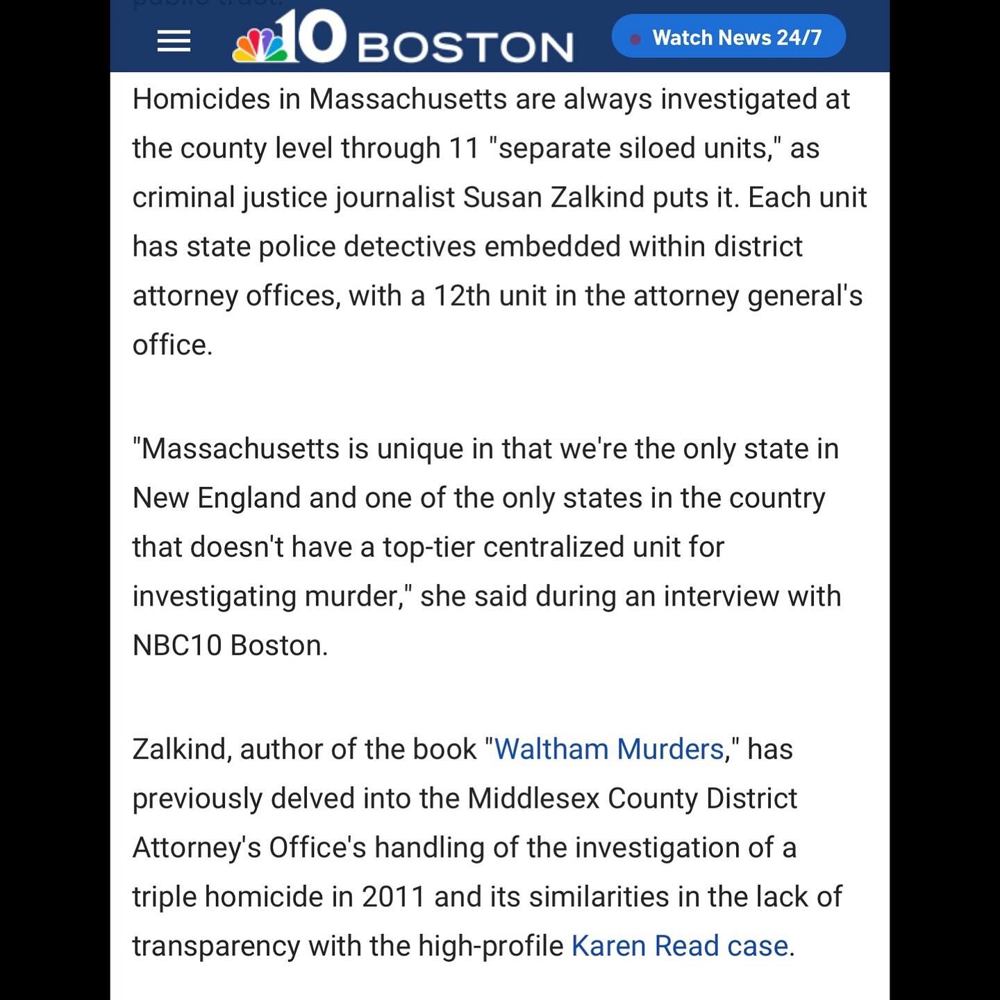 Fantastic segment. Last night @nbc10boston&rsquo;s Commonwealth Confidential series took a look at how the Mass. approach to murder also impacts the integrity and oversight of officer involved shootings.

Great to see folks pushing this story forward