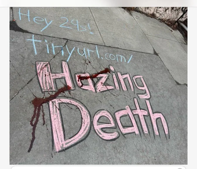 Pretty incredible. On new admissions day Dartmouth students chalk graffitied links to &ldquo;Greek Tragedy&rdquo; on more than a dozen locations. Way better than going viral imo. So sad but gratifying to see the reporting resonated. Note: it&rsquo;s 