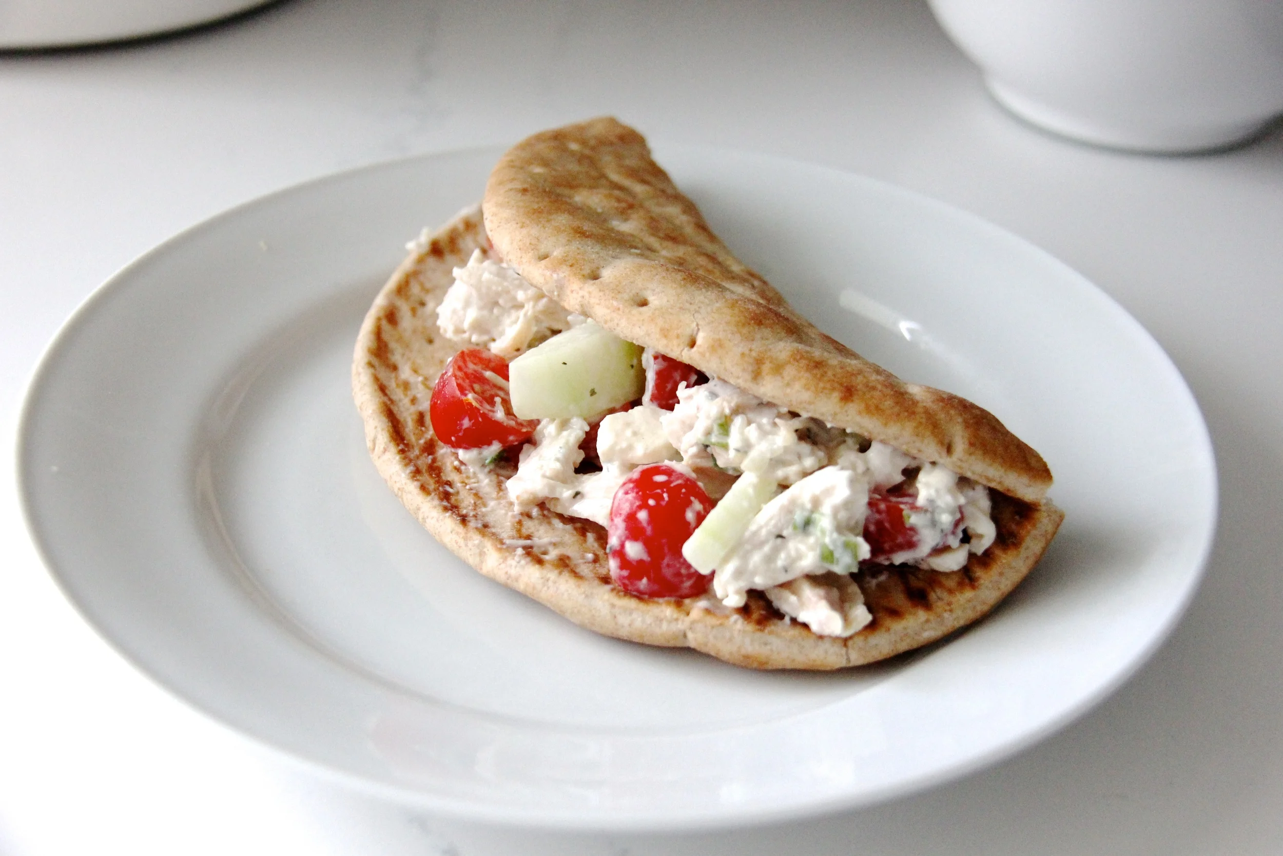 Greek Chicken Salad Pitas