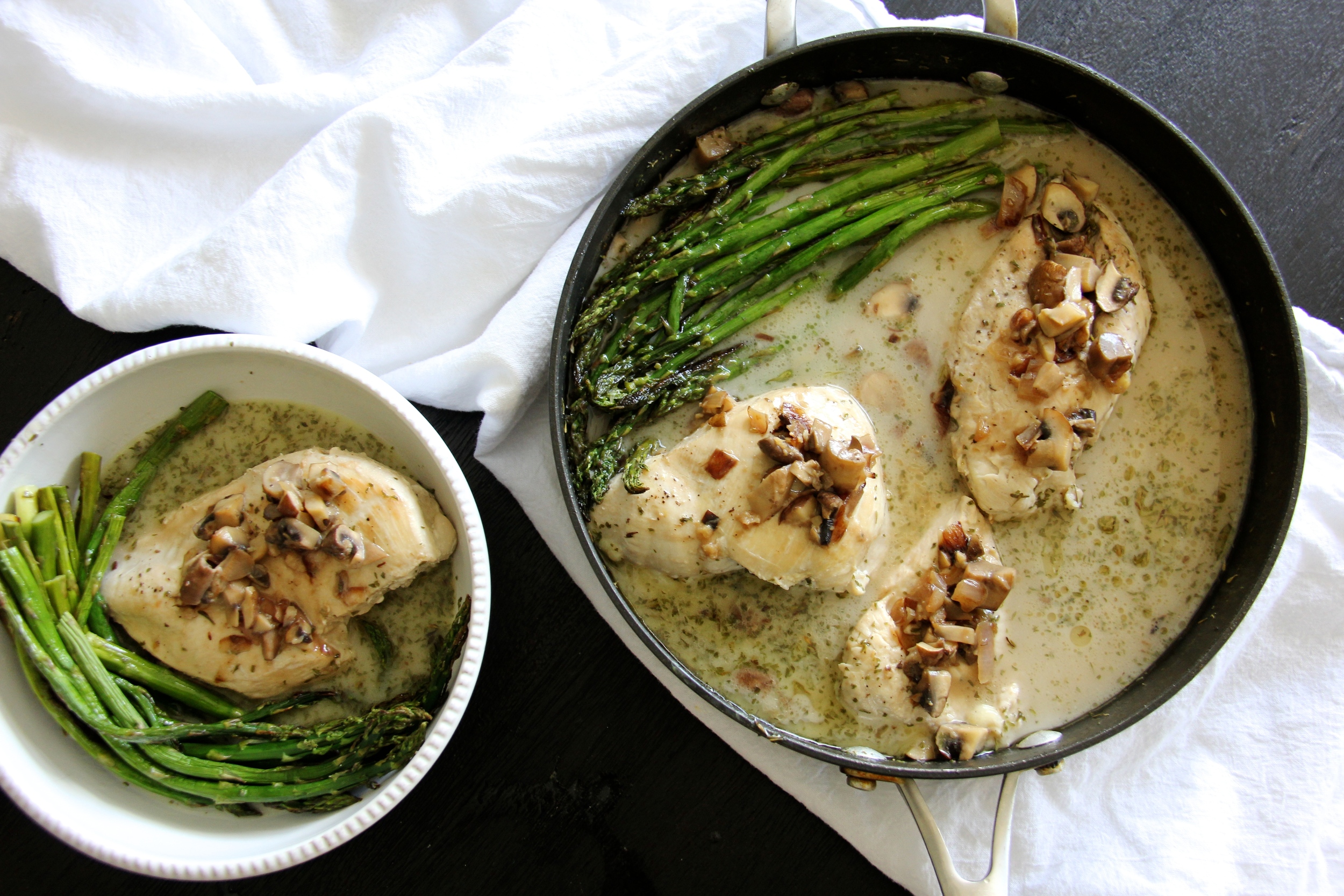 One Skillet Creamy Chicken with Mushrooms