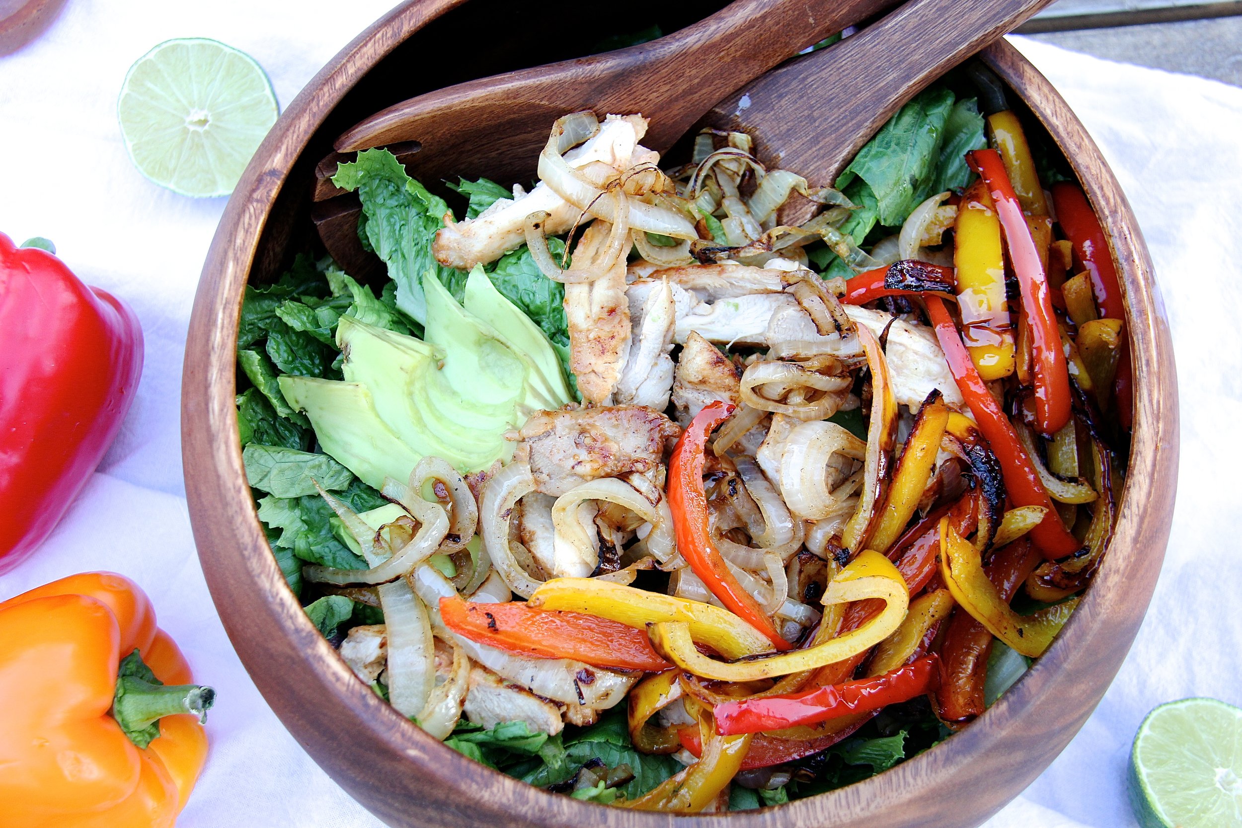 Grilled Lime Chicken Fajita Salad