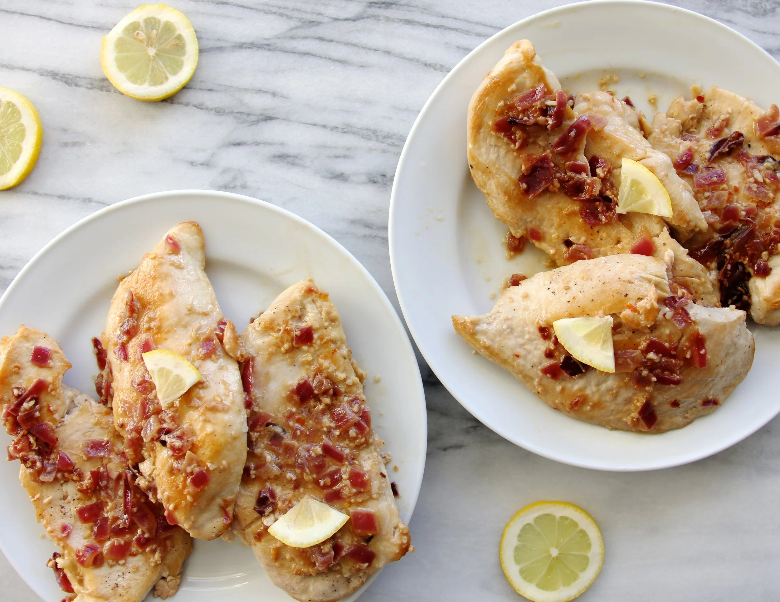 Two Skillet Chicken with Lemon Garlic Sauce
