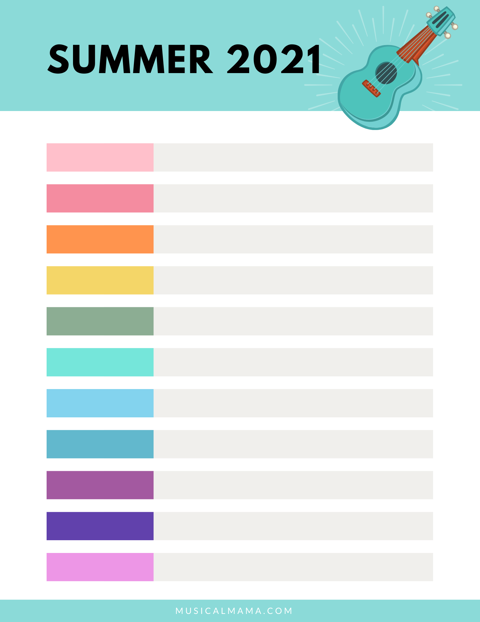 Summer Planner Blank