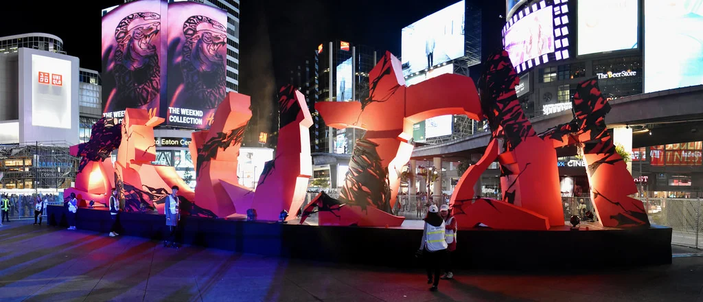 KWEST at Yonge and Dundas in Toronto as part of Nuit Blanche 2017