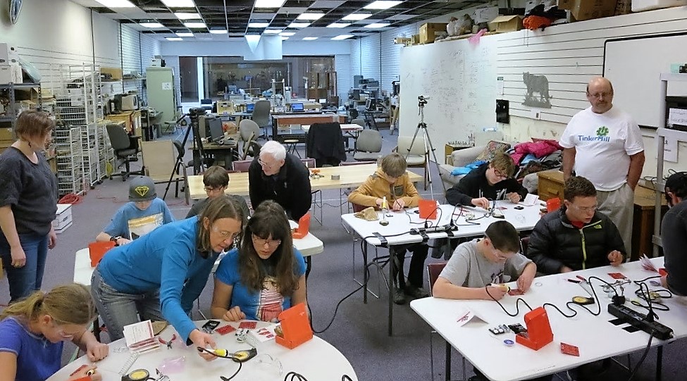 Soldering class at Tinkermill in Longmont Colorado