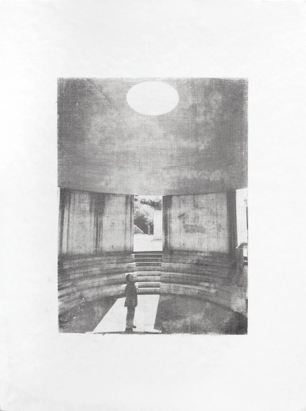 Open Area, 2025, gum bichromate hand print on paper, 30×21 cm