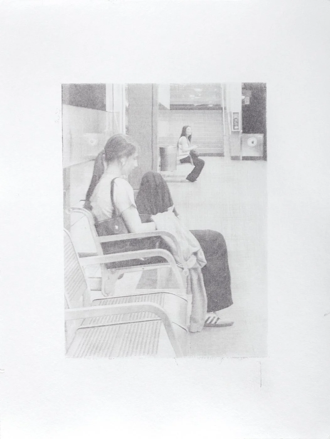 Public Spaces, 2025, gum bichromate hand print on paper, 30x21 cm.