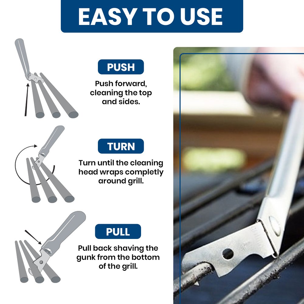 GrillFloss BBQ Grill Cleaning Scraper Tool - Best Safe Grill Brush