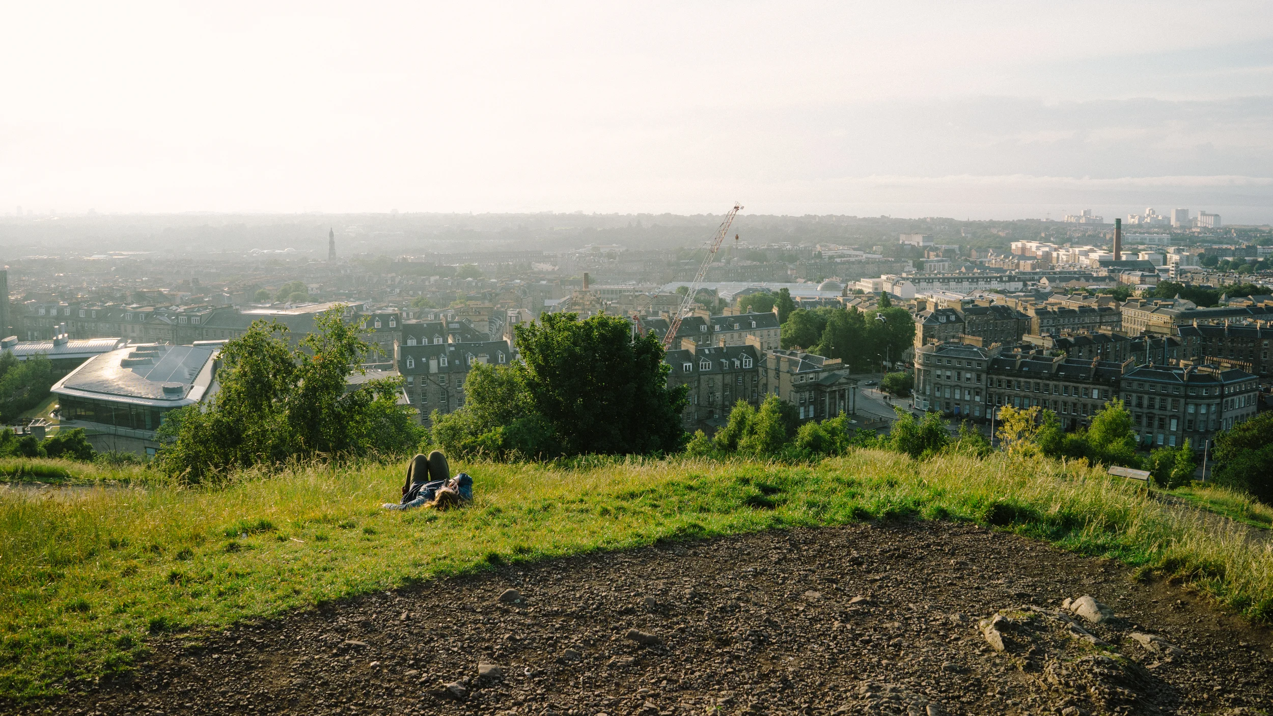 Lying on Calton Hill