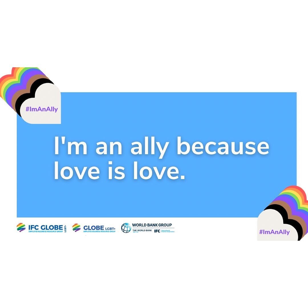 I stand with my LGBTI+ colleagues and friends as an ally. I believe all people deserve to be treated equally, with respect and dignity, no matter whom they love. 

❤️ this @ifc_org campaign - I&rsquo;m proud to work as a communications consultant for