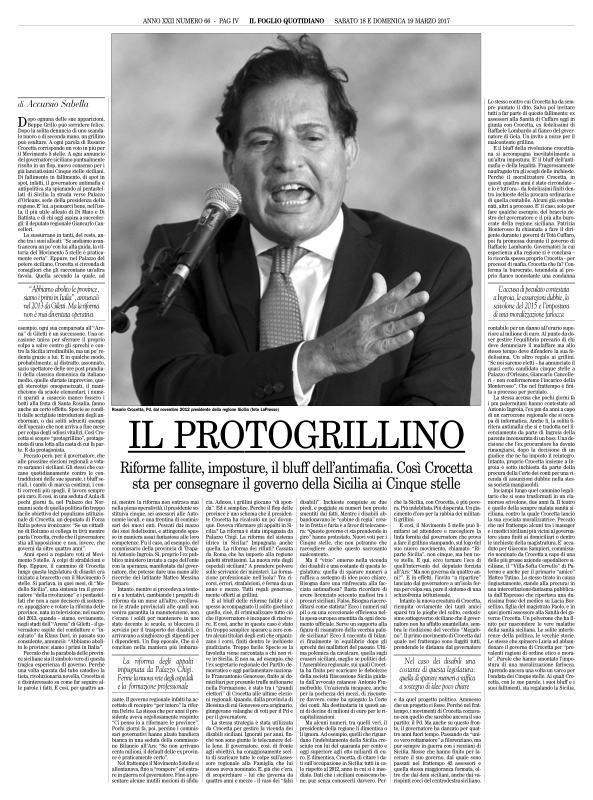 Il Foglio — March 18, 2017